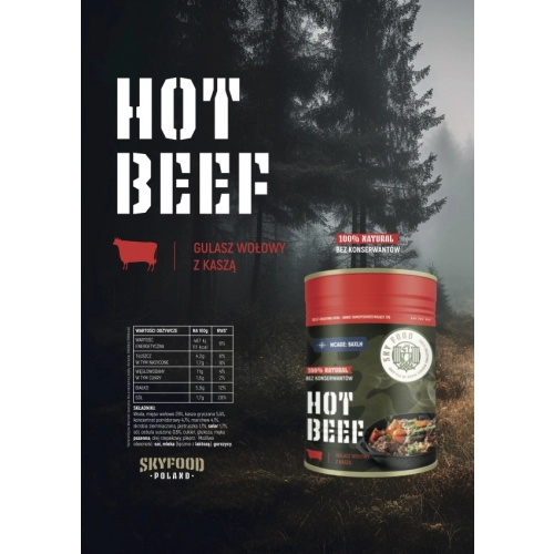 Danie samopodgrzewające SKY FOODS - Gulasz wołowy z kaszą gryczaną 400g