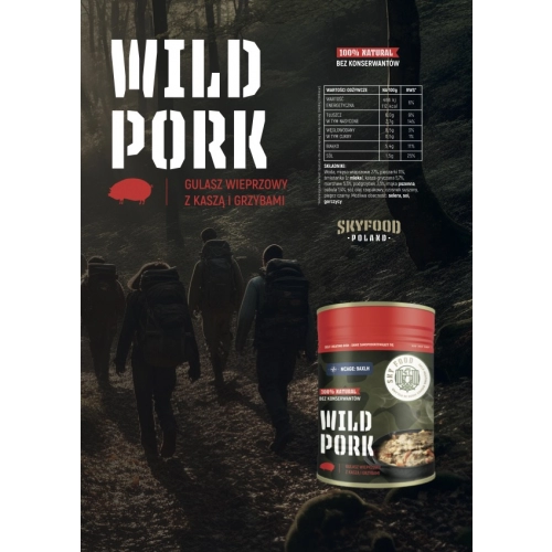 Danie samopodgrzewające SKY FOODS - Gulasz wieprzowy z kaszą i grzybami 400g