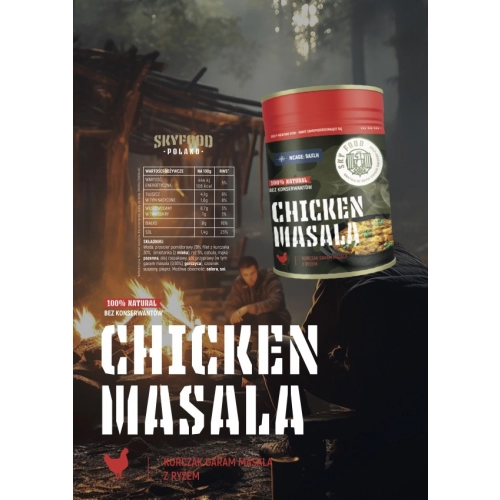 Danie samopodgrzewające SKY FOODS - Kurczak garam masala z ryżem 400g
